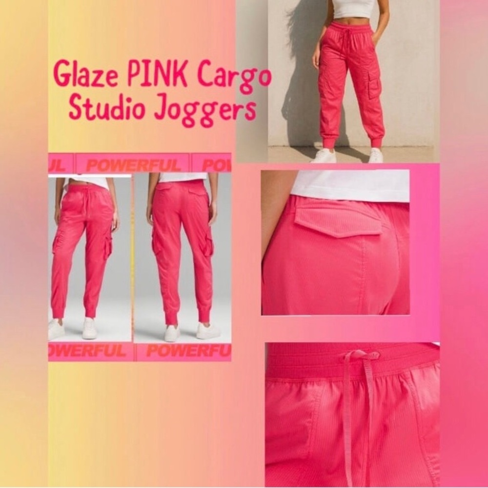Lululemon Glaze Pink Cargo Joggers Dance Studio Pants 8 10